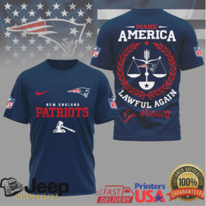 New England Patriots Official NFL Make America Lawful Again 3D Shirt New England Patriots Official NFL Make America Lawful Again 3D Shirt