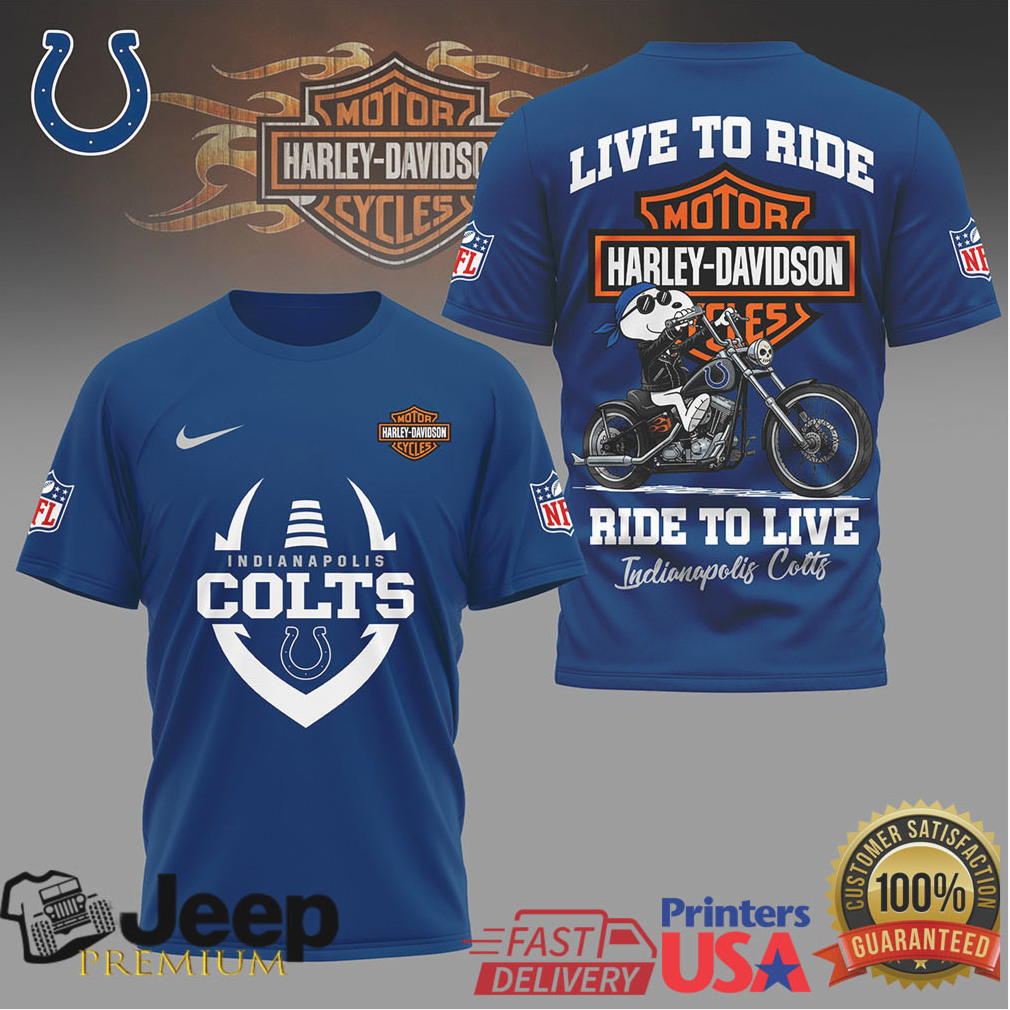 Indianapolis Colts Official NFL Snoopy Harley Davidson 3D Shirt Indianapolis Colts Official NFL Snoopy Harley Davidson 3D Shirt