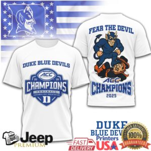 Duke Blue Devils Official 2025 ACC Champions 3D Shirt Duke Blue Devils Official 2025 ACC Champions 3D Shirt