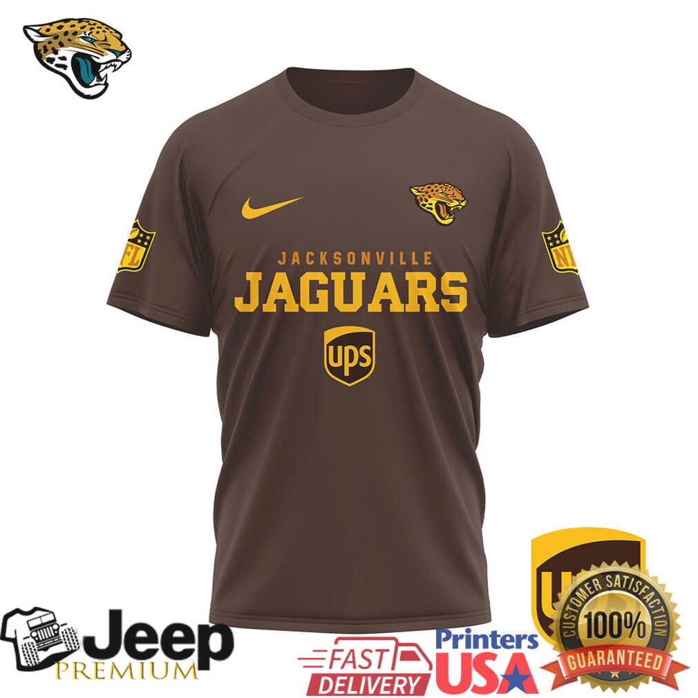Jacksonville Jaguars Official NFL UPS Brown And Pound 3D Shirt Jacksonville Jaguars Official NFL UPS Brown And Pound 3D Shirt