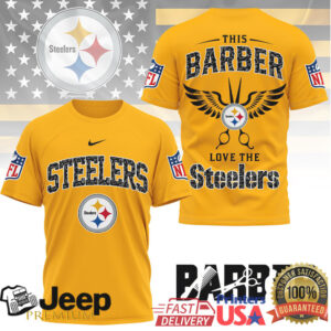 Pittsburgh Steelers Official NFL Barber Fan 3D Shirt