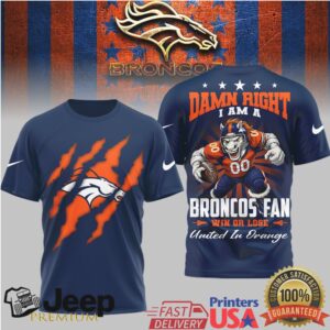 Denver Broncos United In Orange 3D T Shirt