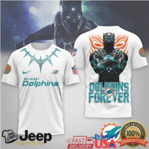 Miami Dolphins Official NFL Black Panther 3D Shirt Miami Dolphins Official NFL Black Panther 3D Shirt