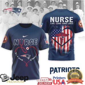 New England Patriots Official NFL Army Nurse Corps 125th Anniversary 3D Shirt