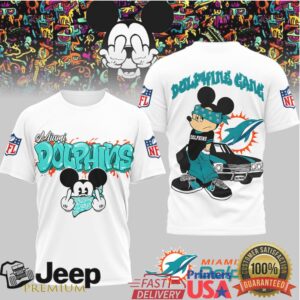 Miami Dolphins Official NFL Gangsta Mickey 3D Shirt