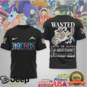 Los Angeles Chargers Official NFL Wanted Monkey D Luffy 3D Shirt
