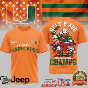 Miami Hurricanes 2026 Fiesta Bowl Champs 3D T Shirt Miami Hurricanes 2026 Fiesta Bowl Champs 3D T Shirt