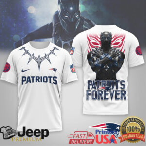 New England Patriots Official NFL Black Panther 3D Shirt