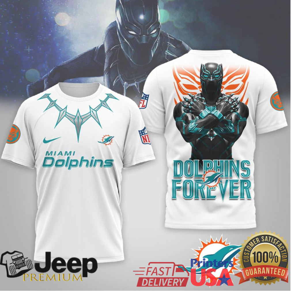 Miami Dolphins Official NFL Black Panther 3D Shirt Miami Dolphins Official NFL Black Panther 3D Shirt