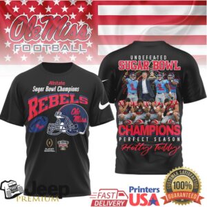 Ole Miss Rebels Official NCAA Sugar Bowl Champions 3D Shirt