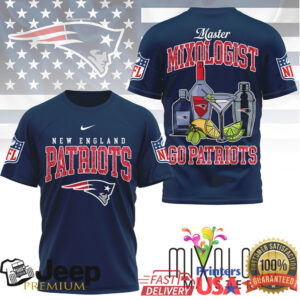 New England Patriots Official NFL Mixologist Fan 3D Shirt New England Patriots Official NFL Mixologist Fan 3D Shirt
