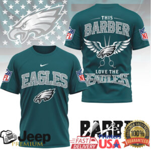 Philadelphia Eagles Official NFL Barber Fan 3D Shirt