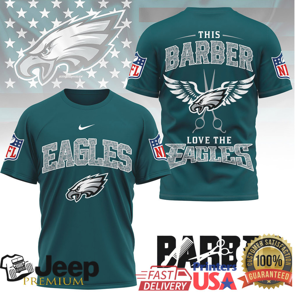 Philadelphia Eagles Official NFL Barber Fan 3D Shirt Philadelphia Eagles Official NFL Barber Fan 3D Shirt
