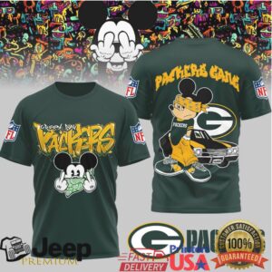 Green Bay Packers Official NFL Gangsta Mickey 3D Shirt
