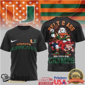 Miami Hurricanes 2026 Fiesta Bowl Champs 3D T Shirt