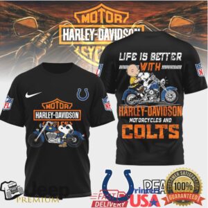 Indianapolis Colts Official NFL Peanuts Harley Davidson 3D Shirt