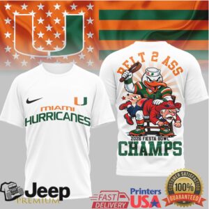 Miami Hurricanes 2026 Fiesta Bowl Champs 3D T Shirt