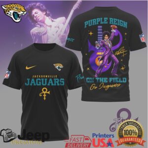 Jacksonville Jaguars Official NFL Prince Purple Reign Football 3D Shirt