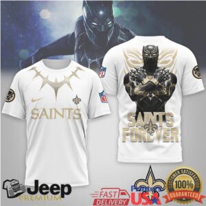 New Orleans Saints Official NFL Black Panther 3D Shirt New Orleans Saints Official NFL Black Panther 3D Shirt