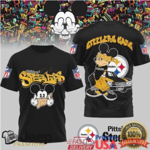Pittsburgh Steelers Official NFL Gangsta Mickey 3D Shirt