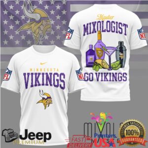 Minnesota Vikings Official NFL Mixologist Fan 3D Shirt