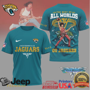 Jacksonville Jaguars Official NFL Van Halen Graphic 3D Shirt