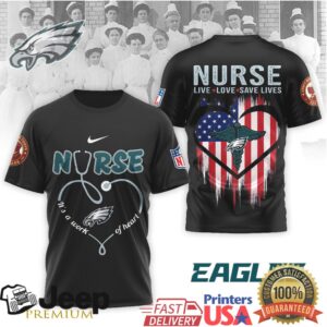 Philadelphia Eagles Official NFL Army Nurse Corps 125th Anniversary 3D Shirt