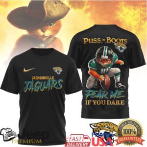 Jacksonville Jaguars Official NFL Puss In Boots 3D Shirt