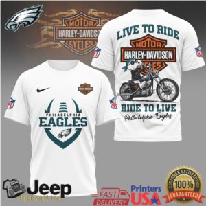 Philadelphia Eagles Official NFL Snoopy Harley Davidson 3D Shirt Philadelphia Eagles Official NFL Snoopy Harley Davidson 3D Shirt