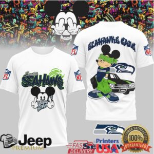 Seattle Seahawks Official NFL Gangsta Mickey 3D Shirt