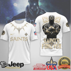 New Orleans Saints Official NFL Black Panther 3D Shirt
