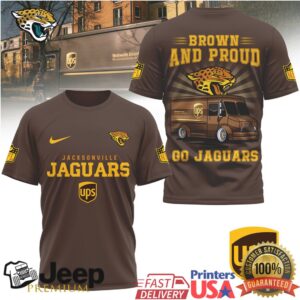 Jacksonville Jaguars Official NFL UPS Brown And Pound 3D Shirt Jacksonville Jaguars Official NFL UPS Brown And Pound 3D Shirt