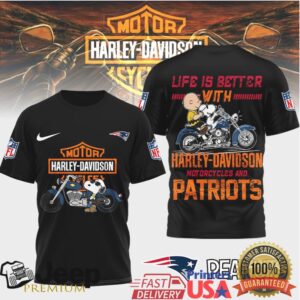 New England Patriots Official NFL Peanuts Harley Davidson 3D Shirt