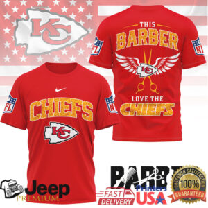 Kansas City Chiefs Official NFL Barber Fan 3D Shirt