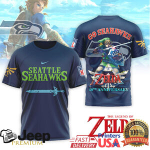 Seattle Seahawks Official NFL The Legend of Zelda 40th Anniversary 3D Shirt