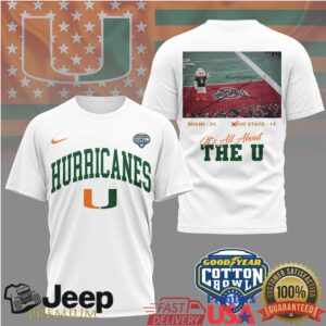 Miami Hurricanes Official NCAA CFB Quarterfinal Game Winners 3D Shirt