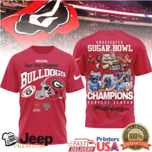 Georgia Bulldogs Official NCAA Sugar Bowl Champions 3D Shirt