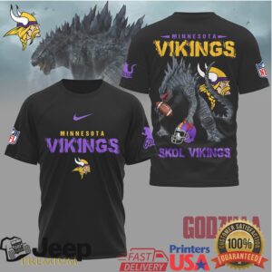 Minnesota Vikings Official NFL Godzilla Football Shirt
