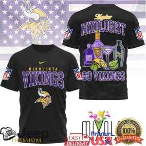 Minnesota Vikings Official NFL Mixologist Fan 3D Shirt