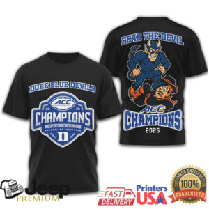 Duke Blue Devils Official 2025 ACC Champions 3D Shirt