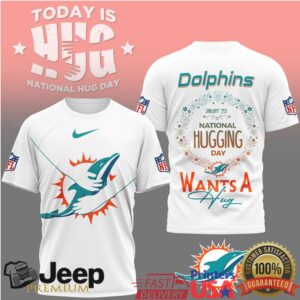 Miami Dolphins Official NFL National Hugging Day 3D Shirt