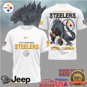 Pittsburgh Steelers Official NFL Godzilla Football Shirt