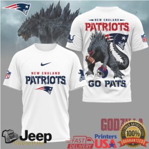 New England Patriots Official NFL Godzilla Football Shirt