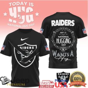 Las Vegas Raiders Official NFL National Hugging Day 3D Shirt