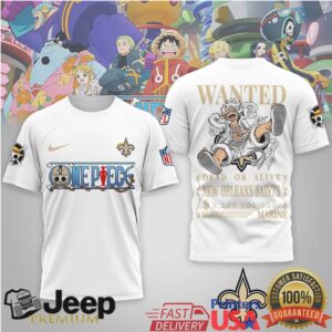 New Orleans Saints Official NFL Wanted Monkey D Luffy 3D Shirt