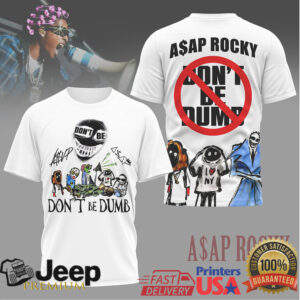 A$AP Rocky Don't Be Dumb Cartoon Graphic Hip Hop Streetwear T Shirt
