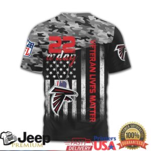 Atlanta Falcons NFL Veteran Suicide Awareness T Shirt 22 A Day Camo