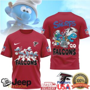 Atlanta Falcons x The Smurfs Custom NFL Graphic T Shirt