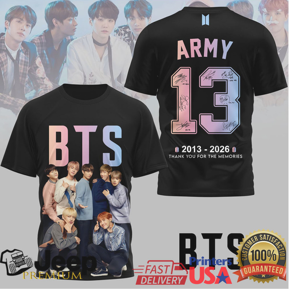 BTS Army 13th Anniversary 2013 2026 Thank You For The Memories Shirt BTS Army 13th Anniversary 2013 2026 Thank You For The Memories Shirt