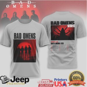 Bad Omens North America 2026 Tour Concrete Grey Graphic T Shirt Bad Omens North America 2026 Tour Concrete Grey Graphic T Shirt
